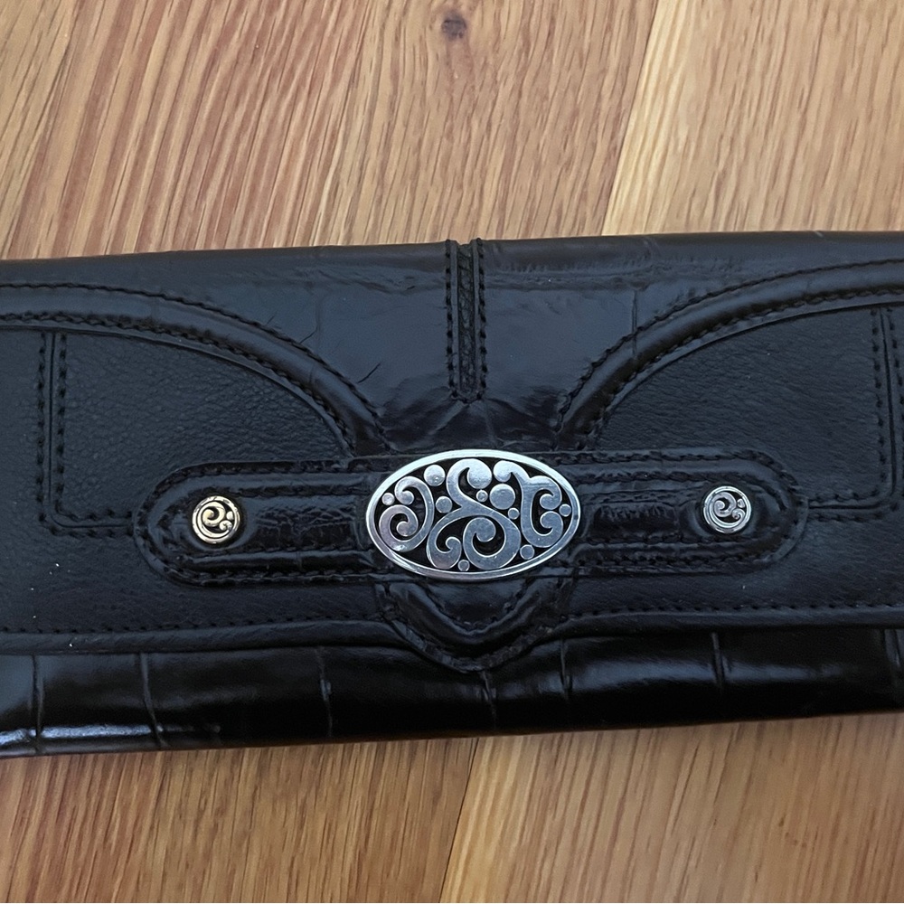 Black Wallet with Silver Accents